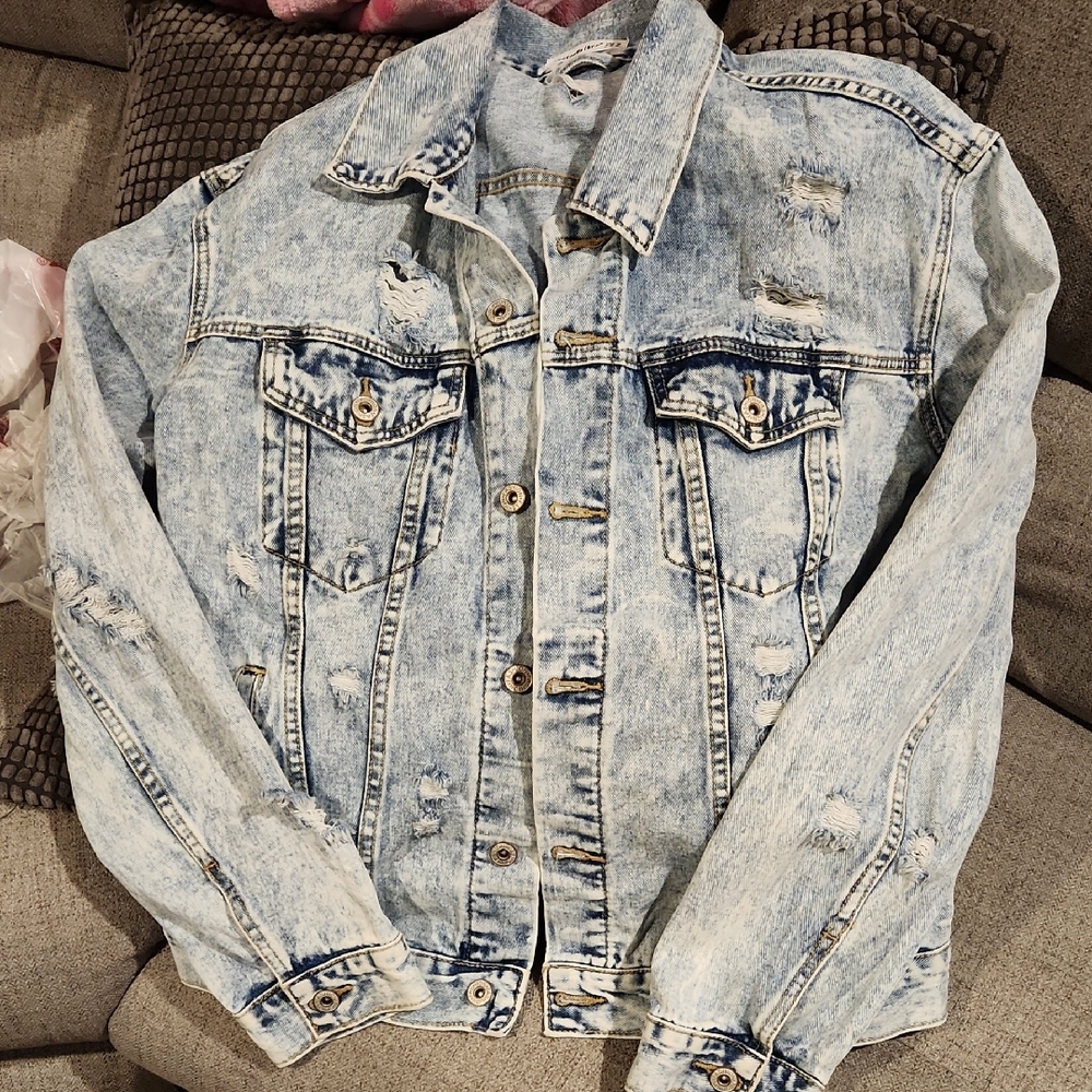 Distressed Light Blue Denim Jacket
